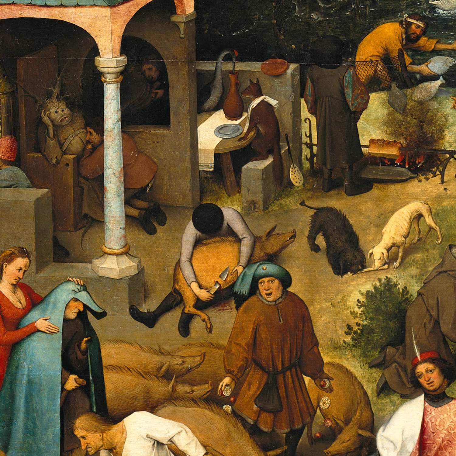 Detail from Netherlandish Proverbs by Pieter Bruegel the Elder