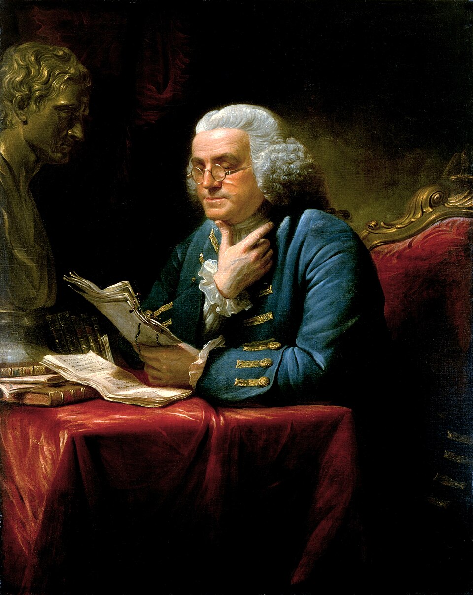 Benjamin Franklin, 1767 portrait by David Martin.